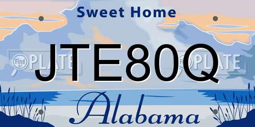 JTE80Q Alabama License Plate