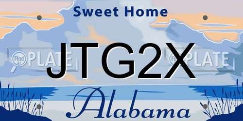 JTG2X Alabama License Plate