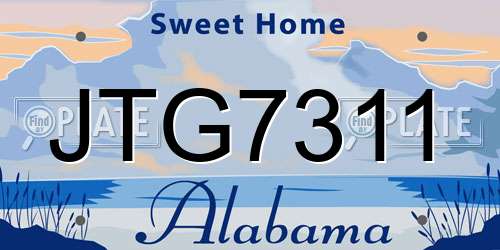 JTG7311 Alabama License Plate