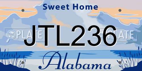 JTL236 Alabama License Plate