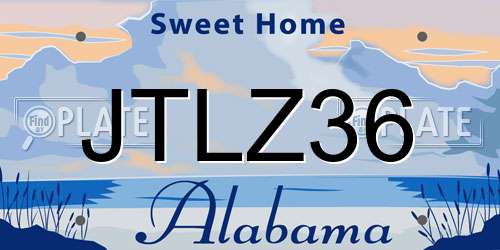 JTLZ36 Alabama License Plate