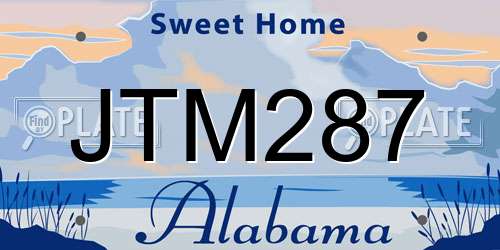 JTM287 Alabama License Plate