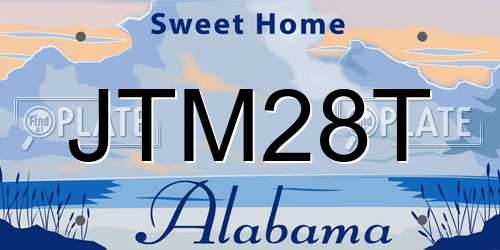 JTM28T Alabama License Plate