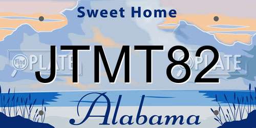 JTMT82 Alabama License Plate