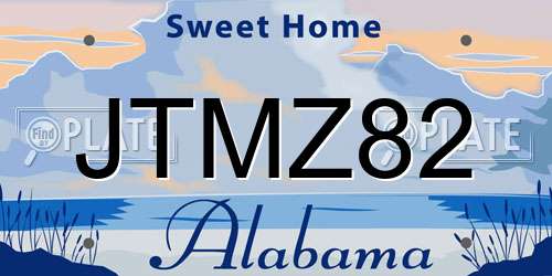 JTMZ82 Alabama License Plate