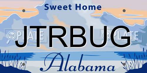 JTRBUG Alabama License Plate