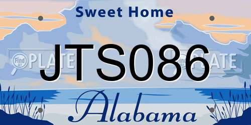 JTS086 Alabama License Plate