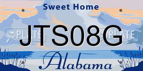 JTS08G Alabama License Plate