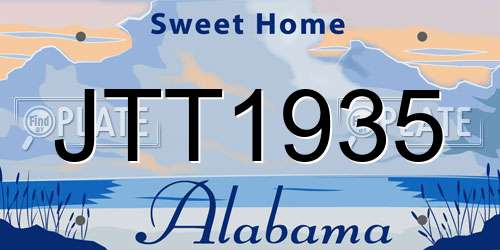 JTT1935 Alabama License Plate