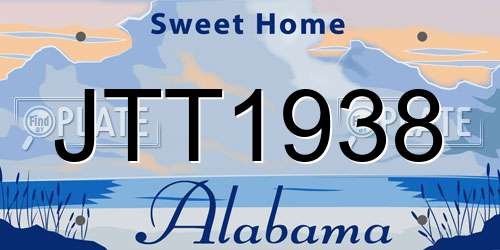 JTT1938 Alabama License Plate