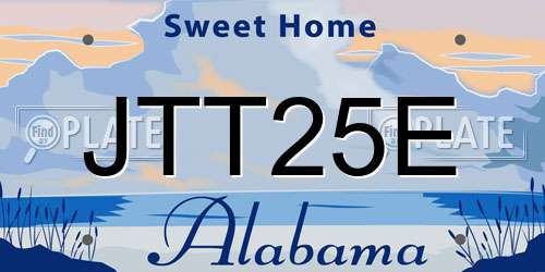 JTT25E Alabama License Plate