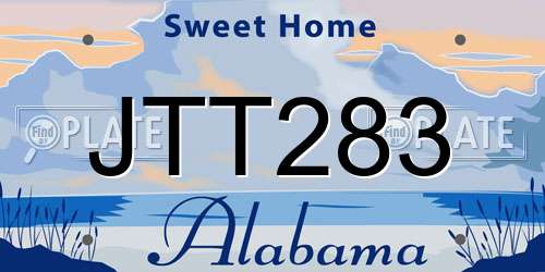 JTT283 Alabama License Plate