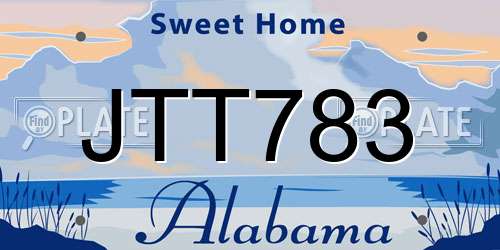 JTT783 Alabama License Plate