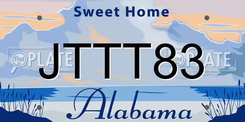 JTTT83 Alabama License Plate