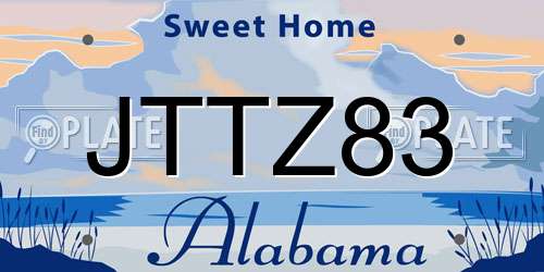 JTTZ83 Alabama License Plate