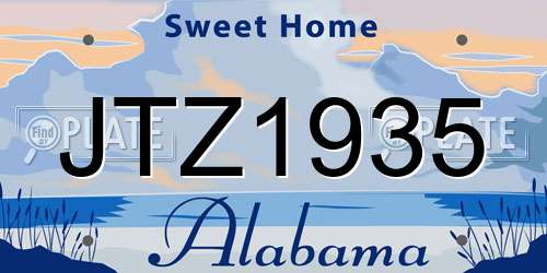 JTZ1935 Alabama License Plate
