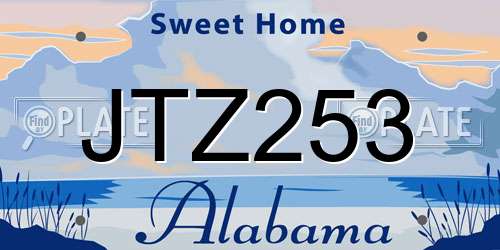 JTZ253 Alabama License Plate