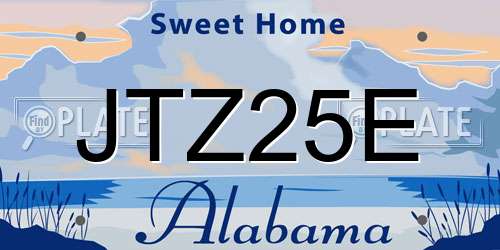 JTZ25E Alabama License Plate