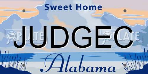 JUDGEC Alabama License Plate