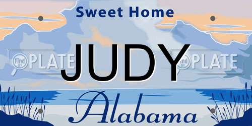 JUDY Alabama License Plate