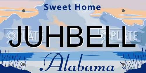 JUHBELL Alabama License Plate