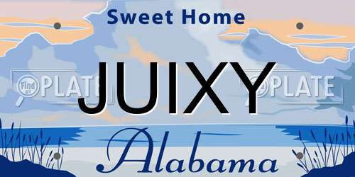JUIXY Alabama License Plate