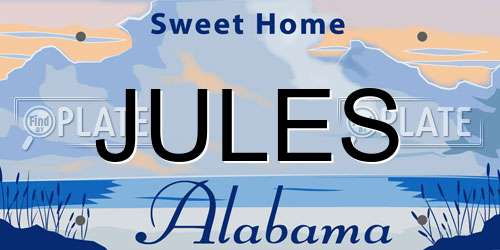 JULES Alabama License Plate
