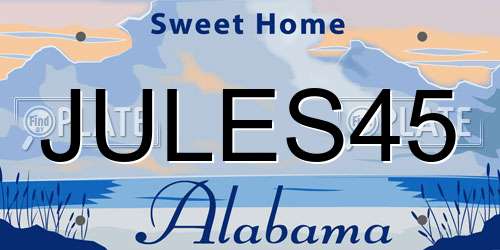 JULES45 Alabama License Plate