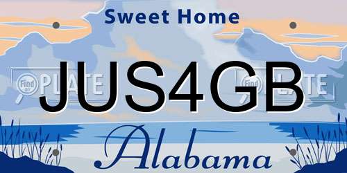 JUS4GB Alabama License Plate