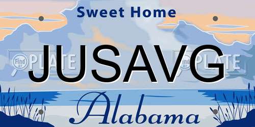 JUSAVG Alabama License Plate