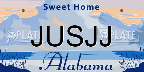 JUSJJ Alabama License Plate