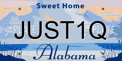 JUST1Q Alabama License Plate