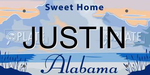 JUSTIN Alabama License Plate