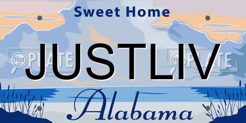 JUSTLIV Alabama License Plate