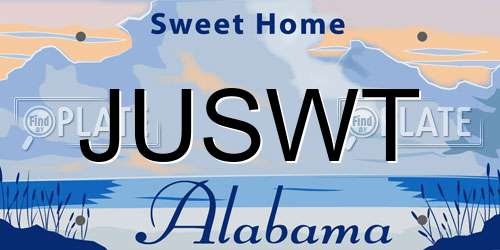 JUSWT Alabama License Plate