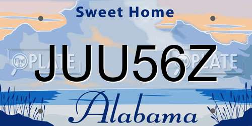 JUU56Z Alabama License Plate
