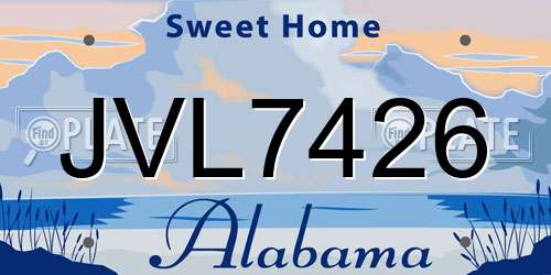 JVL7426 Alabama License Plate