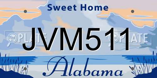 JVM511 Alabama License Plate