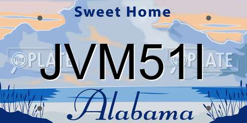 JVM51I Alabama License Plate