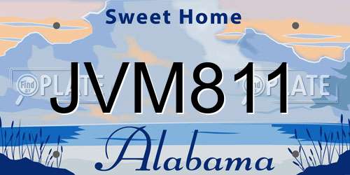 JVM811 Alabama License Plate