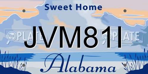 JVM81I Alabama License Plate
