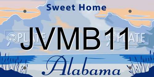 JVMB11 Alabama License Plate
