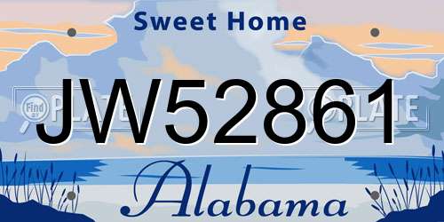 JW52861 Alabama License Plate