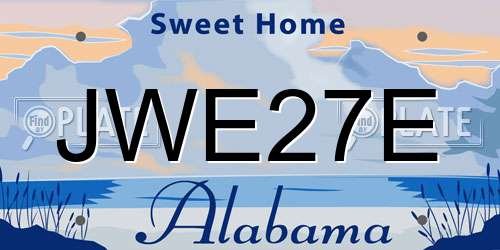 JWE27E Alabama License Plate
