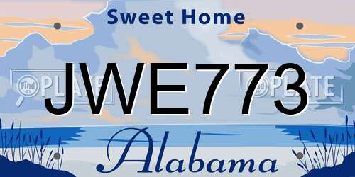 JWE773 Alabama License Plate