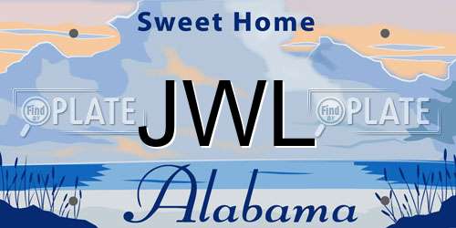JWL Alabama License Plate