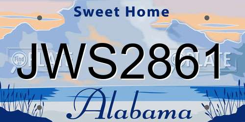 JWS2861 Alabama License Plate