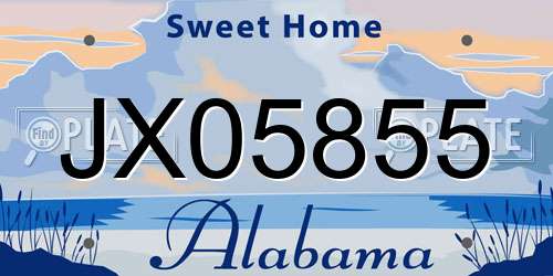 JX05855 Alabama License Plate