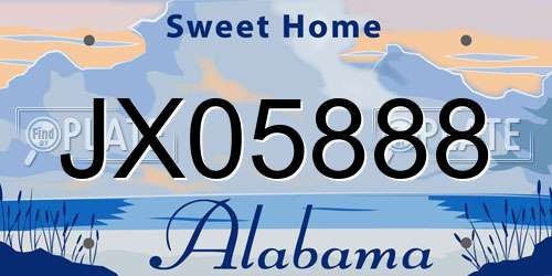 JX05888 Alabama License Plate