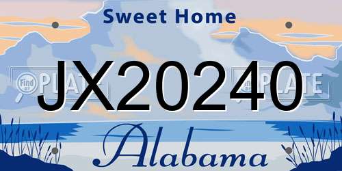 JX20240 Alabama License Plate